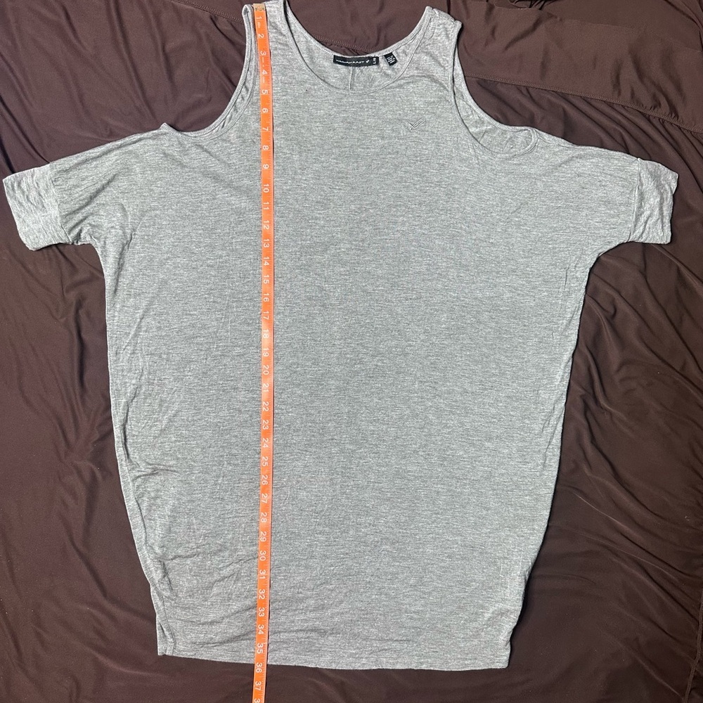 William Rast Gray Sleeveless Women's Cold Shoulder Shirt Dress - Picture 4 of 9